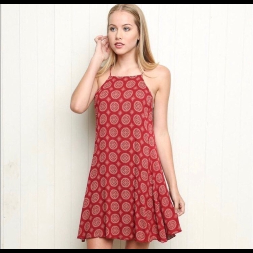 Brandy Melville Abigail Medallion Red Dress